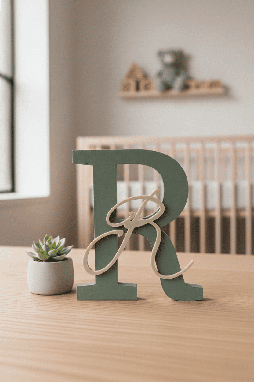 Lettera "R" con iniziale